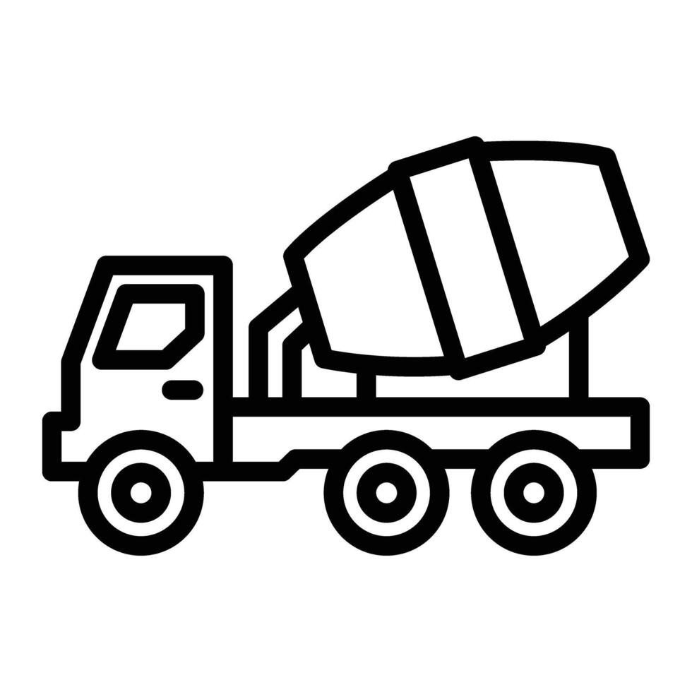 Concrete Mixer Truck Icon Design vector