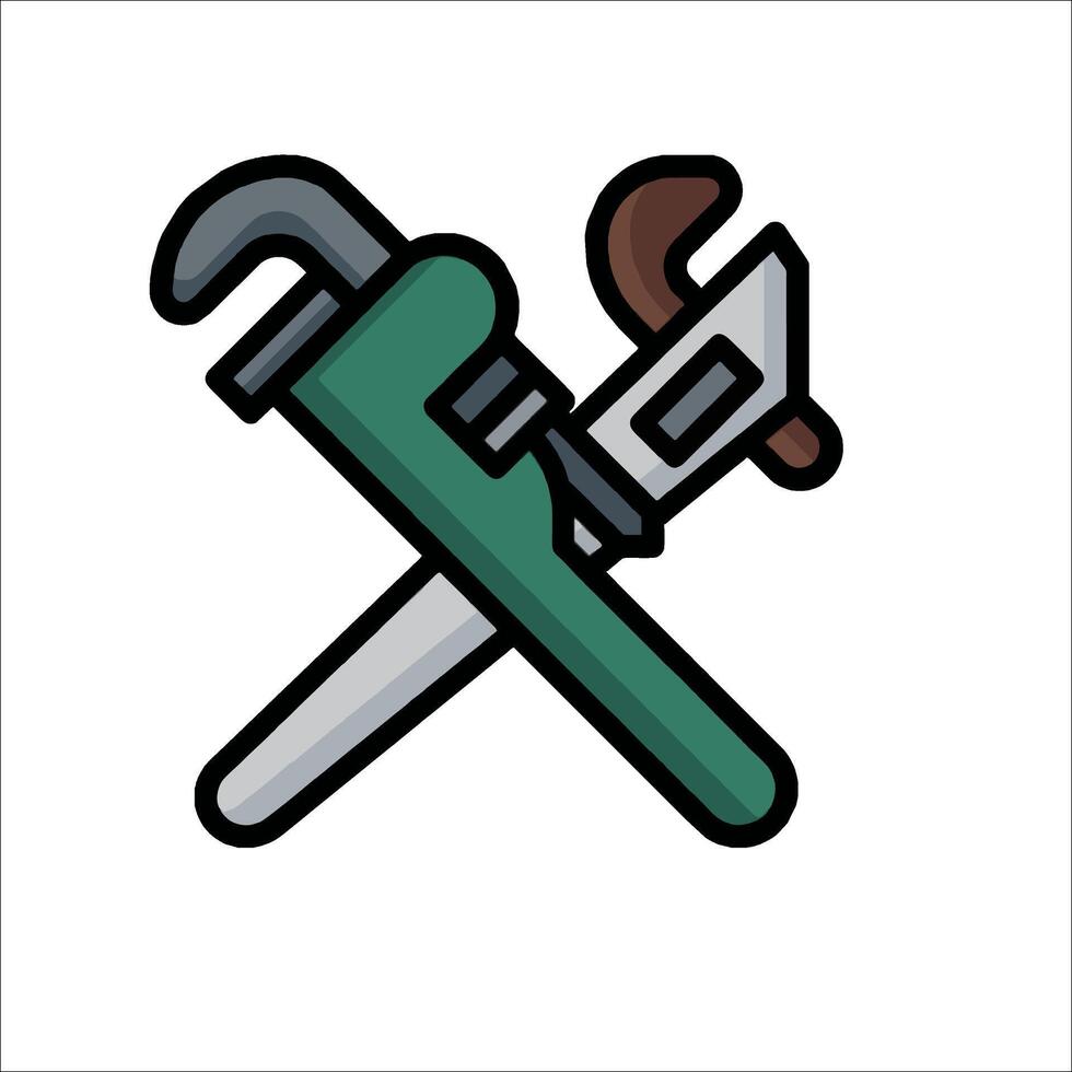 A wrench and a wrench icon on a white background vector