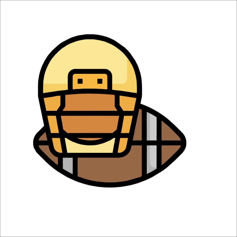 A cartoon football helmet and ball icon vector