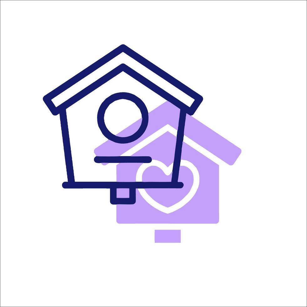 A birdhouse with a heart on it vector