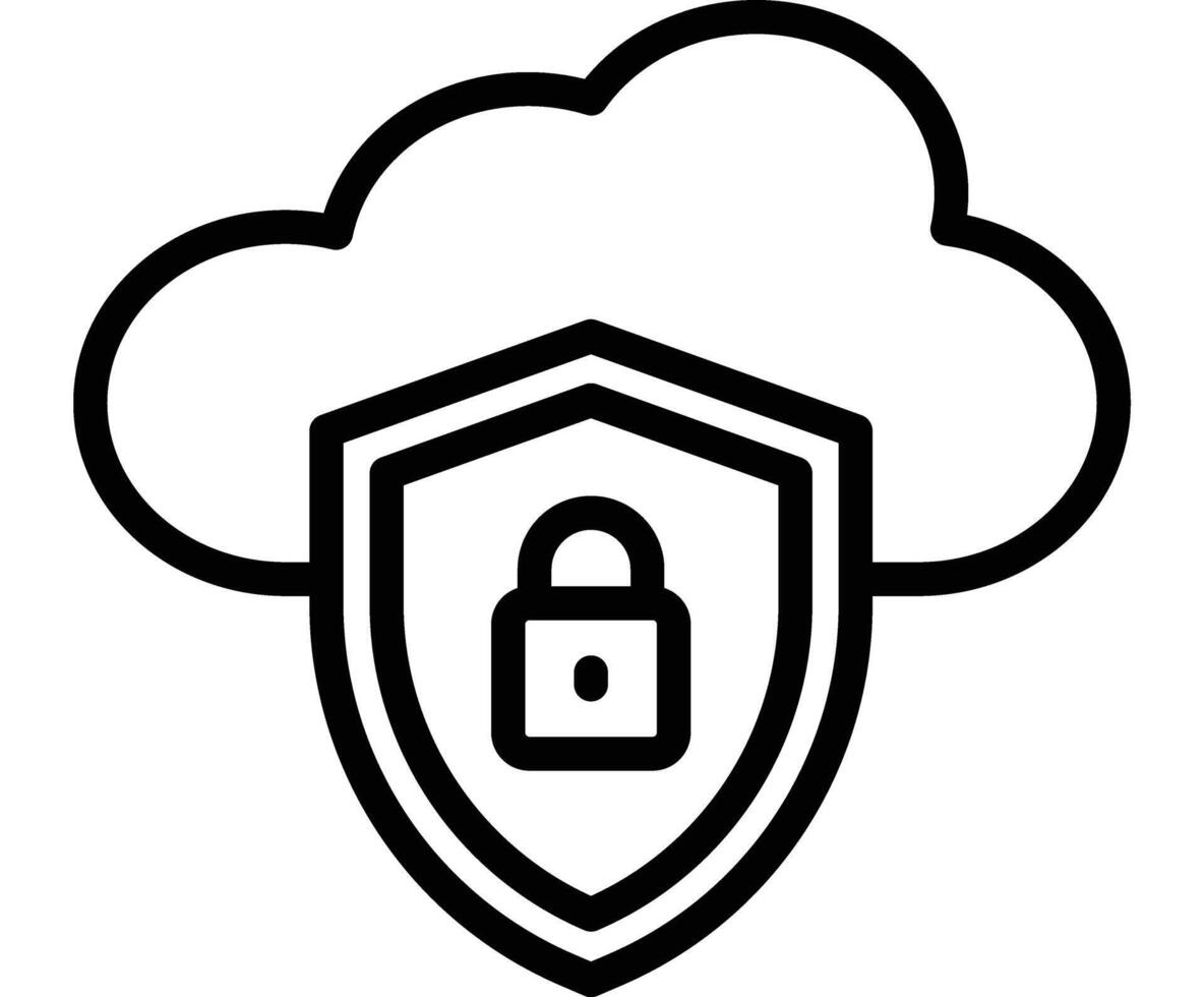 Cloud Security Icon Design vector