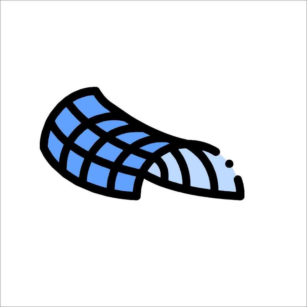 A blue and black logo of a piece of fabric vector