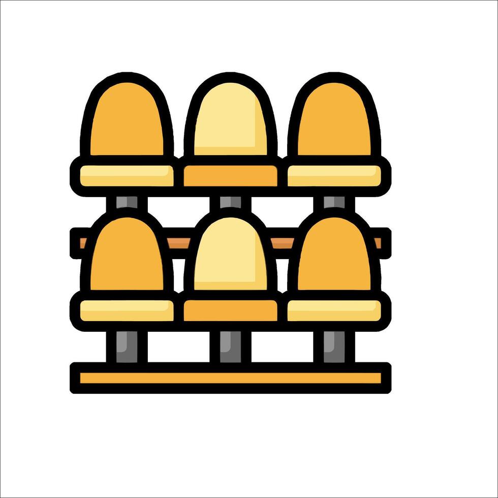 A row of yellow balls on a shelf vector