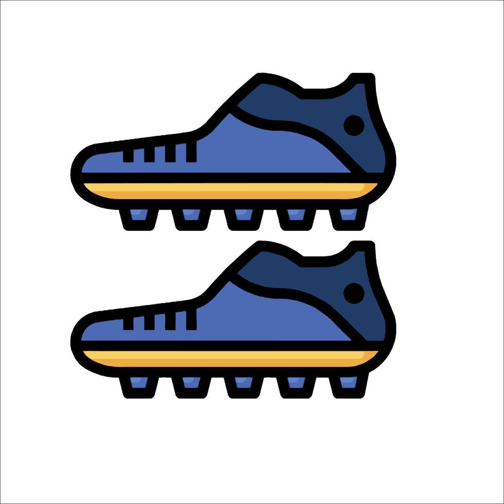 Two blue soccer shoes on a white background vector