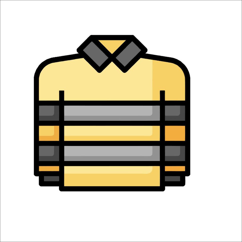 A yellow shirt with black stripes on it vector