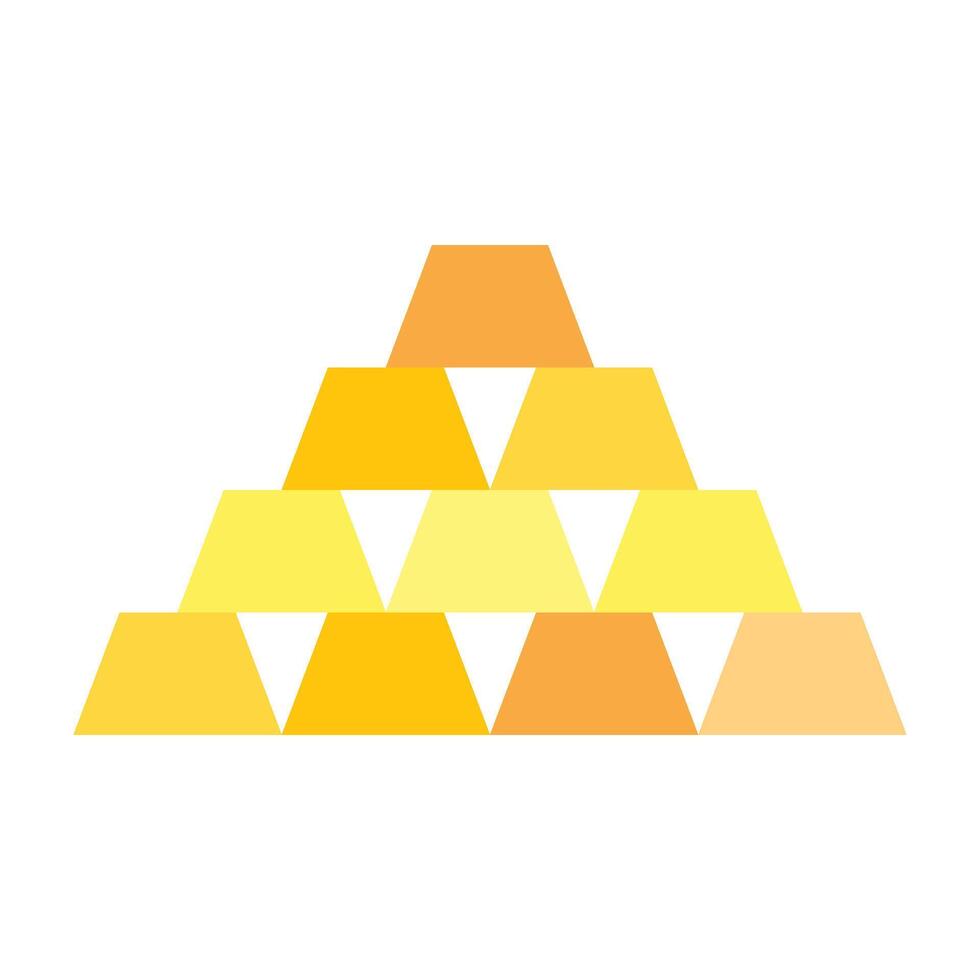 Gold Ingot Icon Design vector
