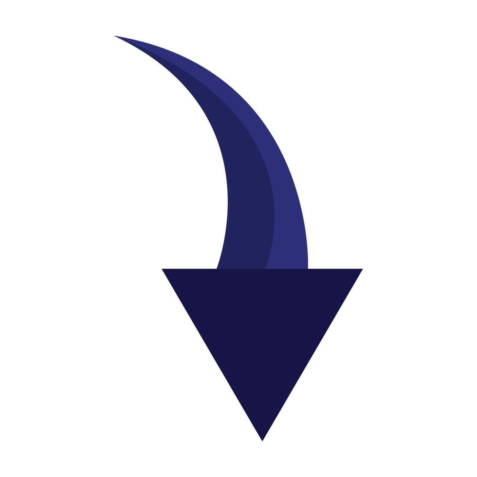 Curved Down Icon Design vector