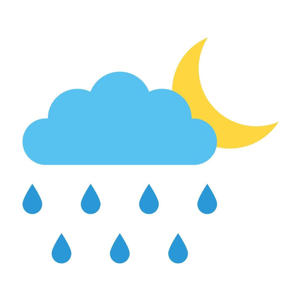 Rainy Night Icon Design vector