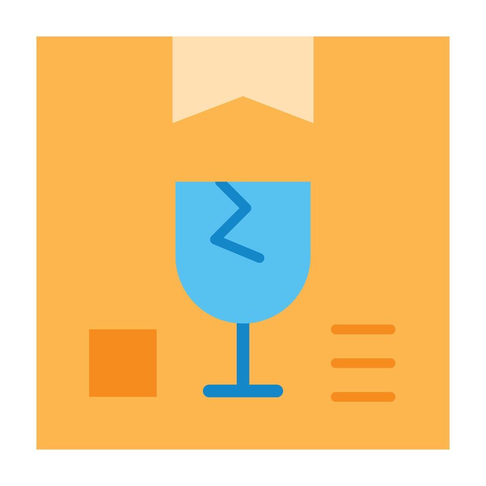 Fragile Icon Design vector