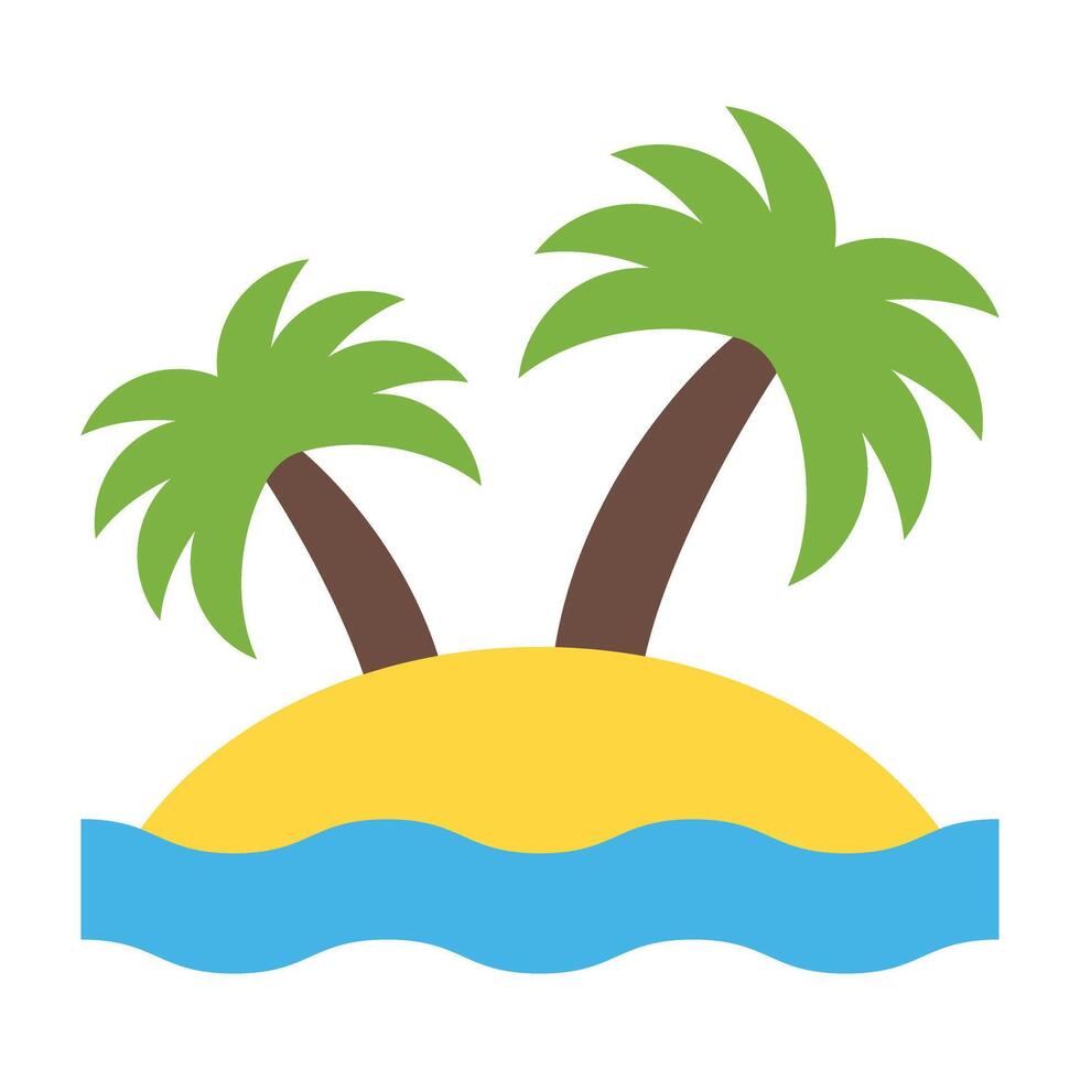 Desert Island Icon Design vector