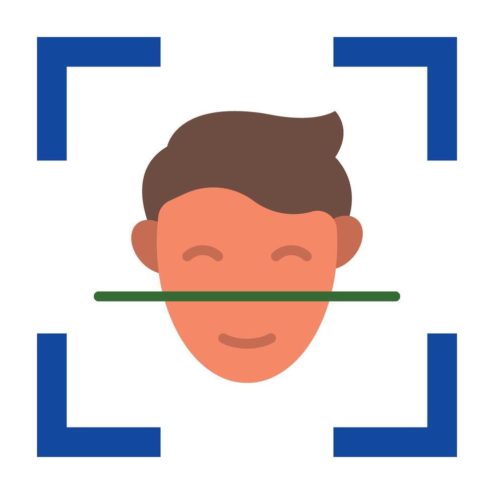 Facial Recognition Icon Design vector