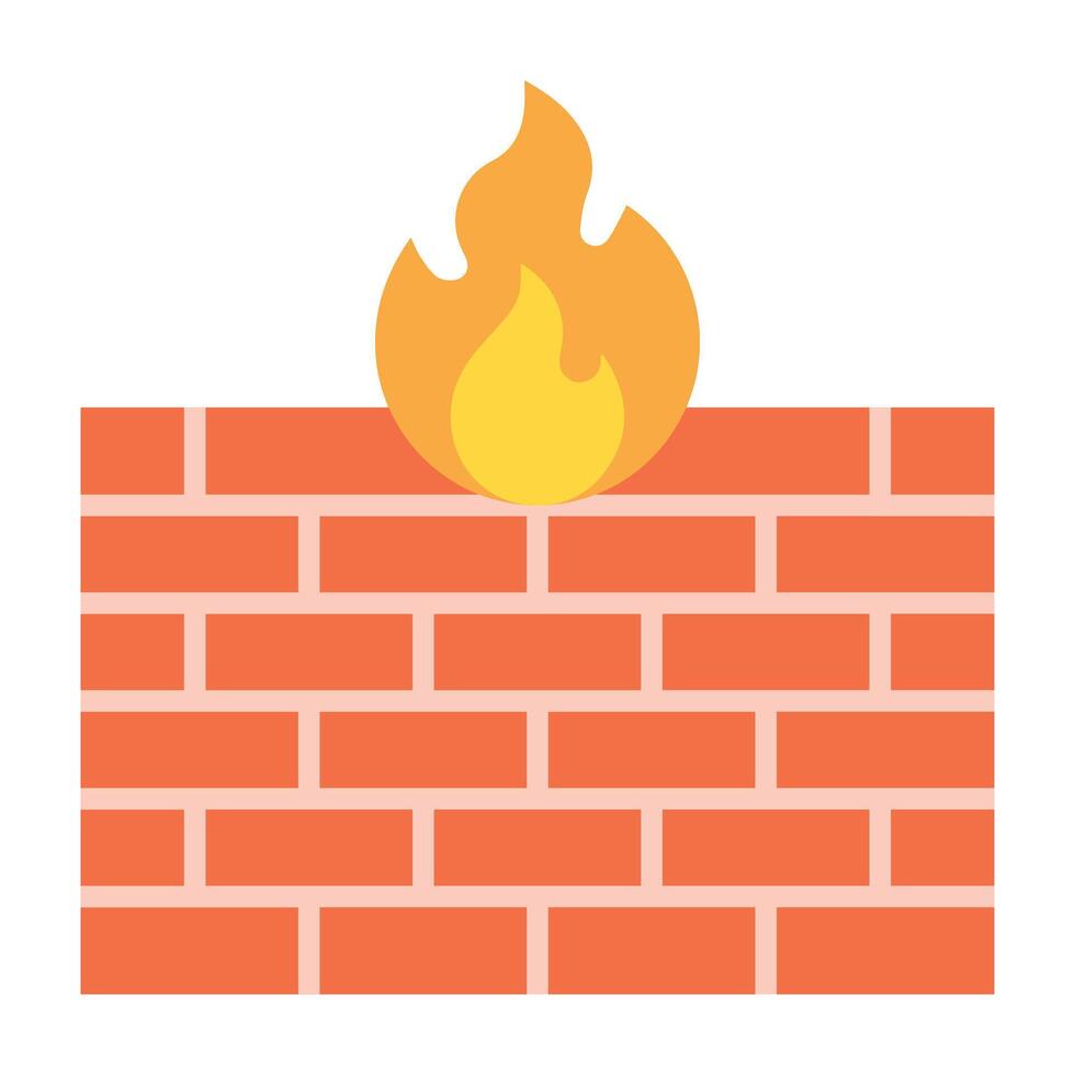Firewall Icon Design vector