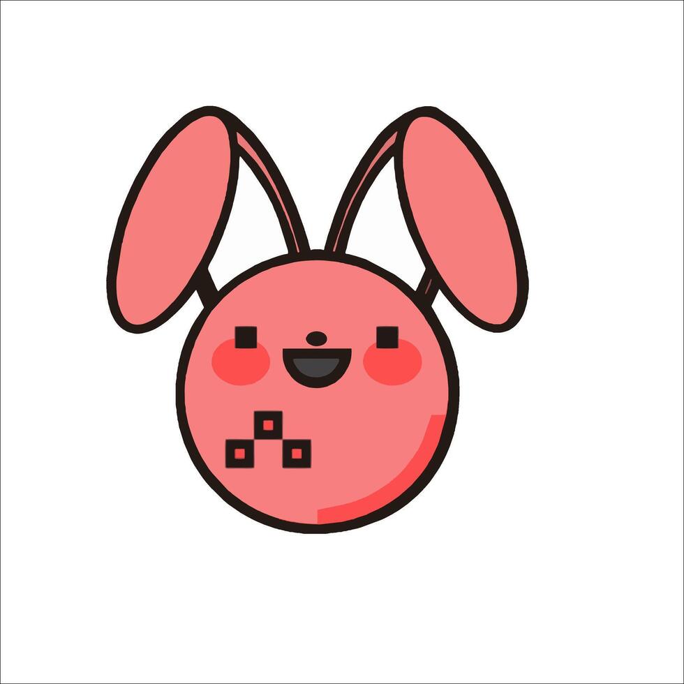 A pink bunny with a smiley face vector