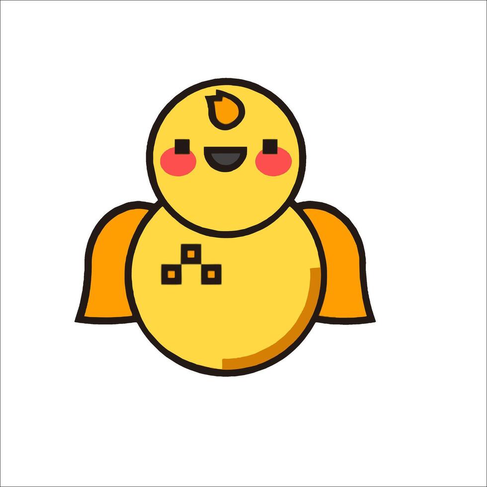A yellow bird with a smiley face vector