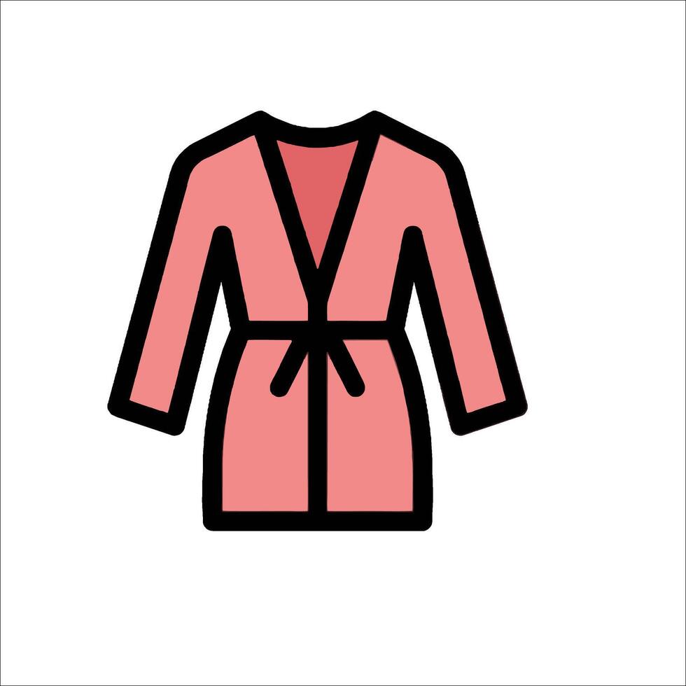 A pink robe with a bow on it vector