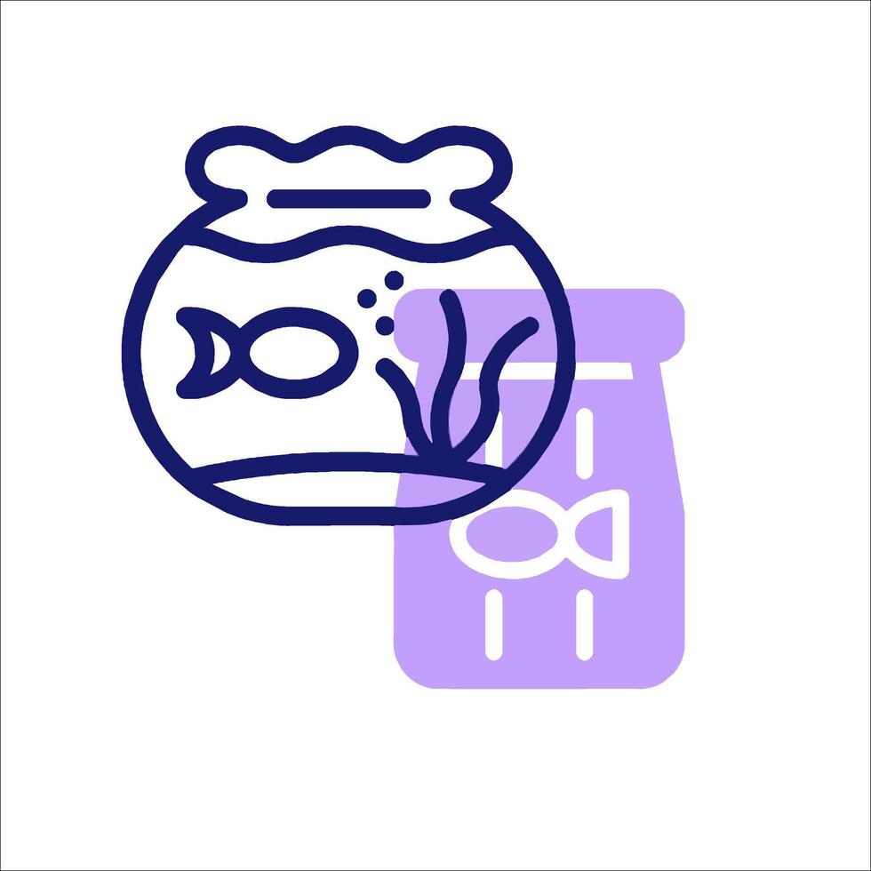Fish tank icon, line icon, illustration vector