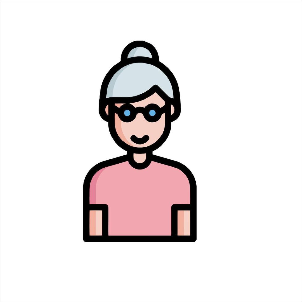 A woman with glasses and a pink shirt vector