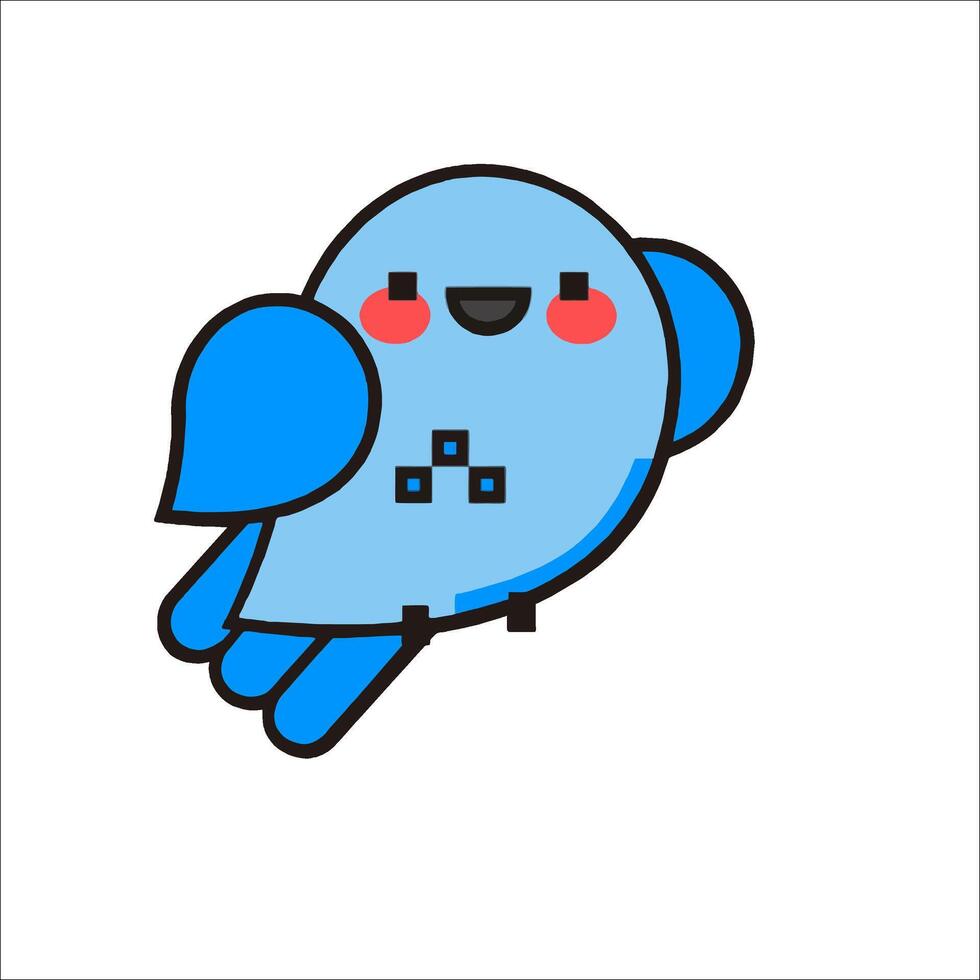 A cute blue bird with a smile on its face vector