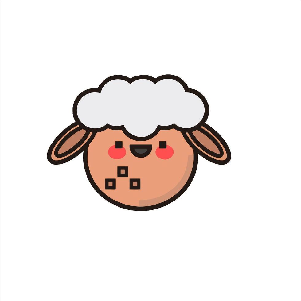 A cute sheep with a smile on its face vector