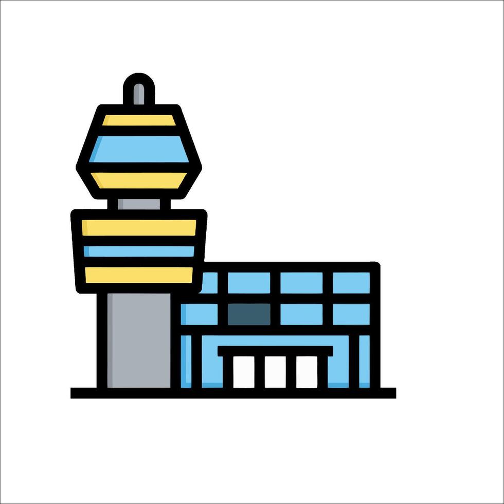 Airport control tower illustration vector