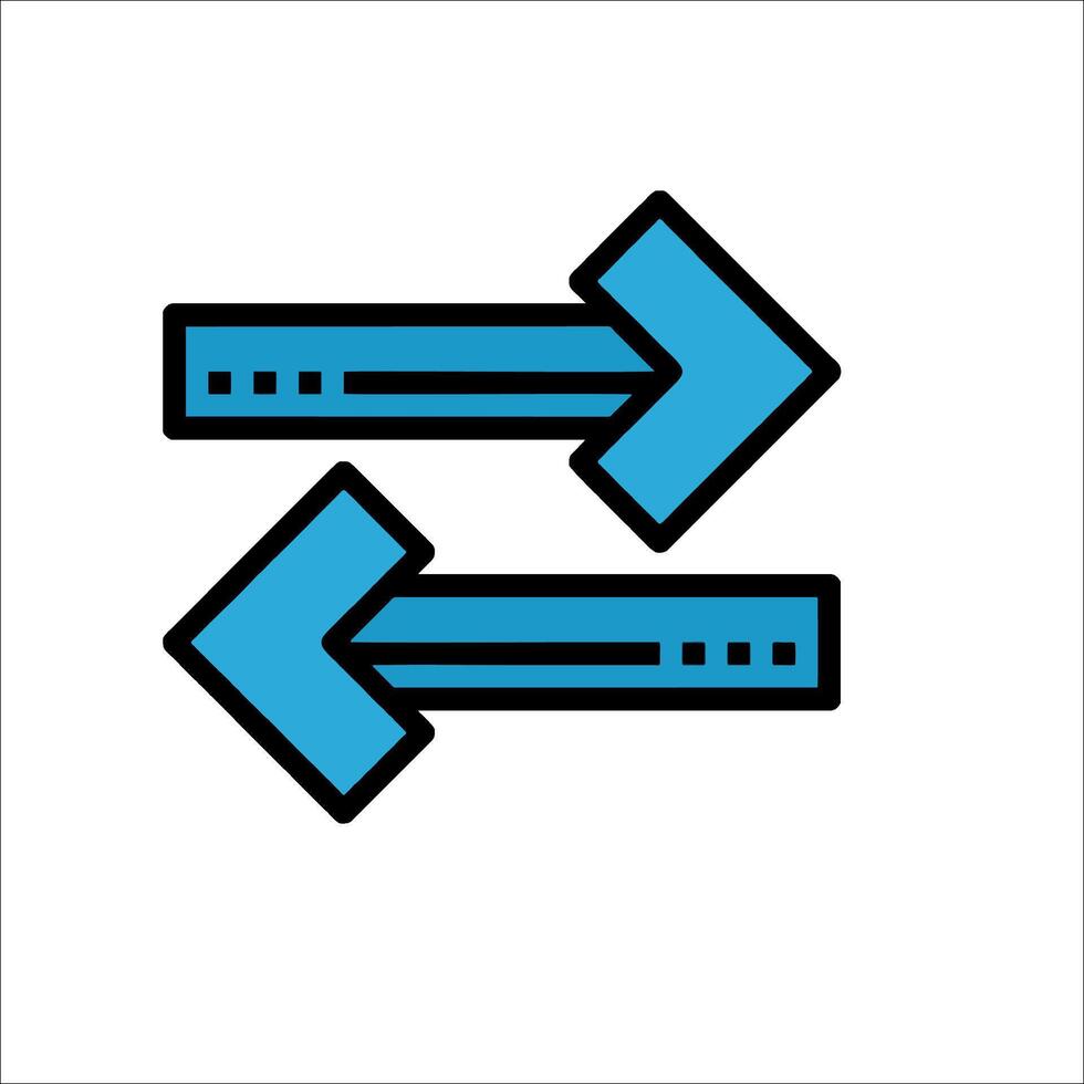 Two arrows pointing in opposite directions vector