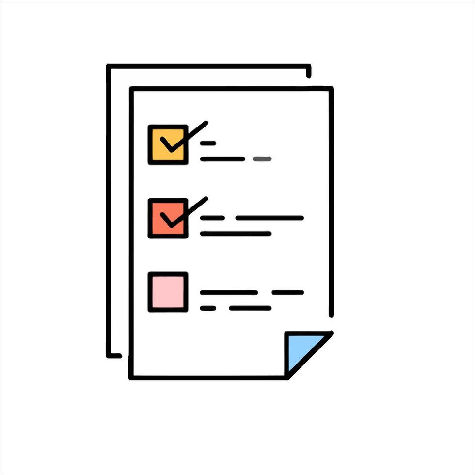 A checklist icon with a check mark on it vector