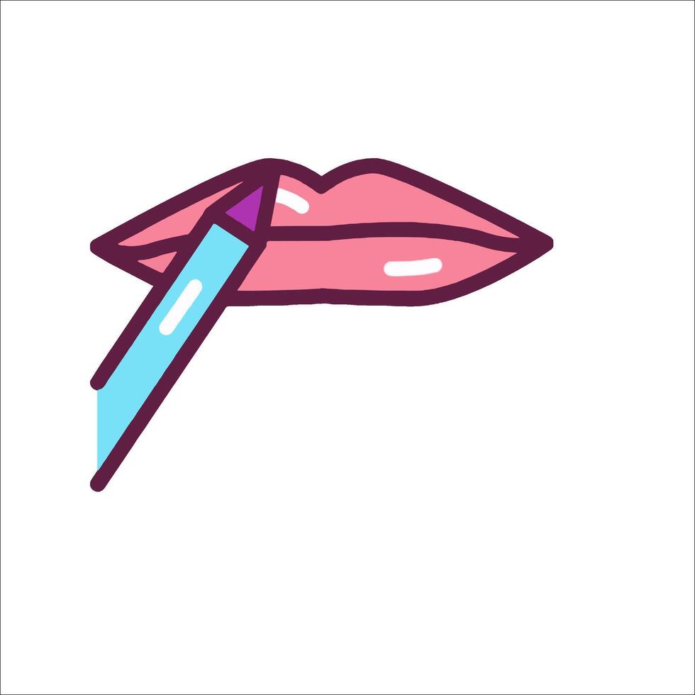 Lipstick with a pencil illustration vector