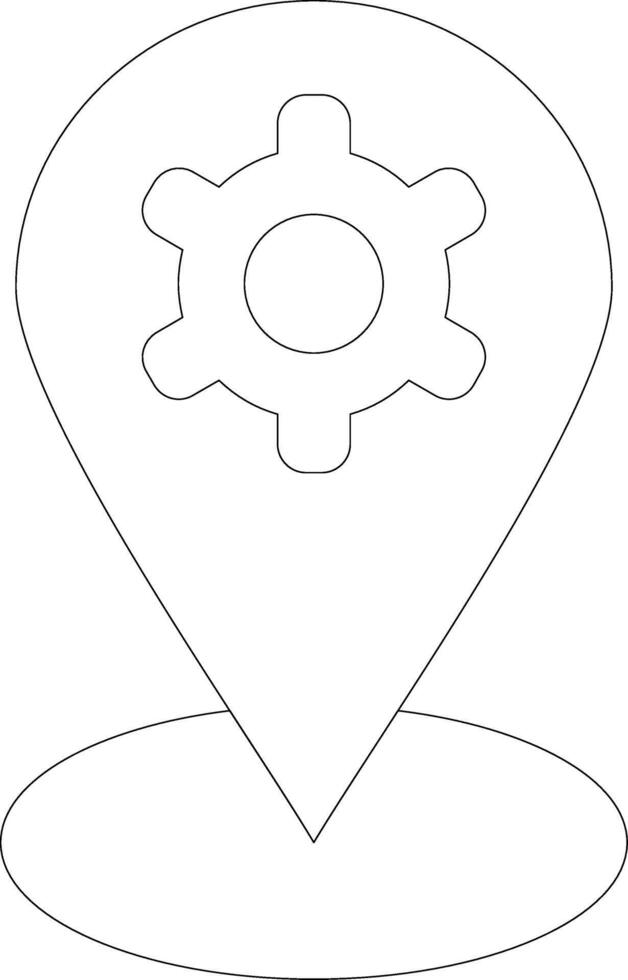 Location Mark Line Icon vector