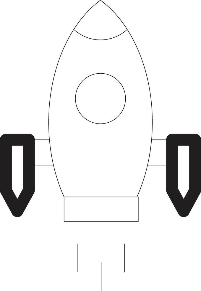 Space Ship Line Icon vector