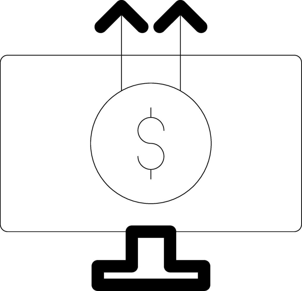 Online Business Line Icon vector