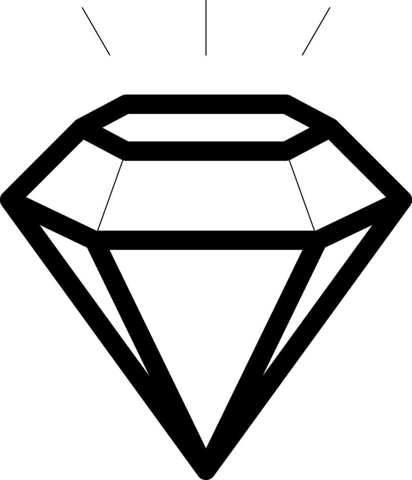 Diamond Line Icon vector