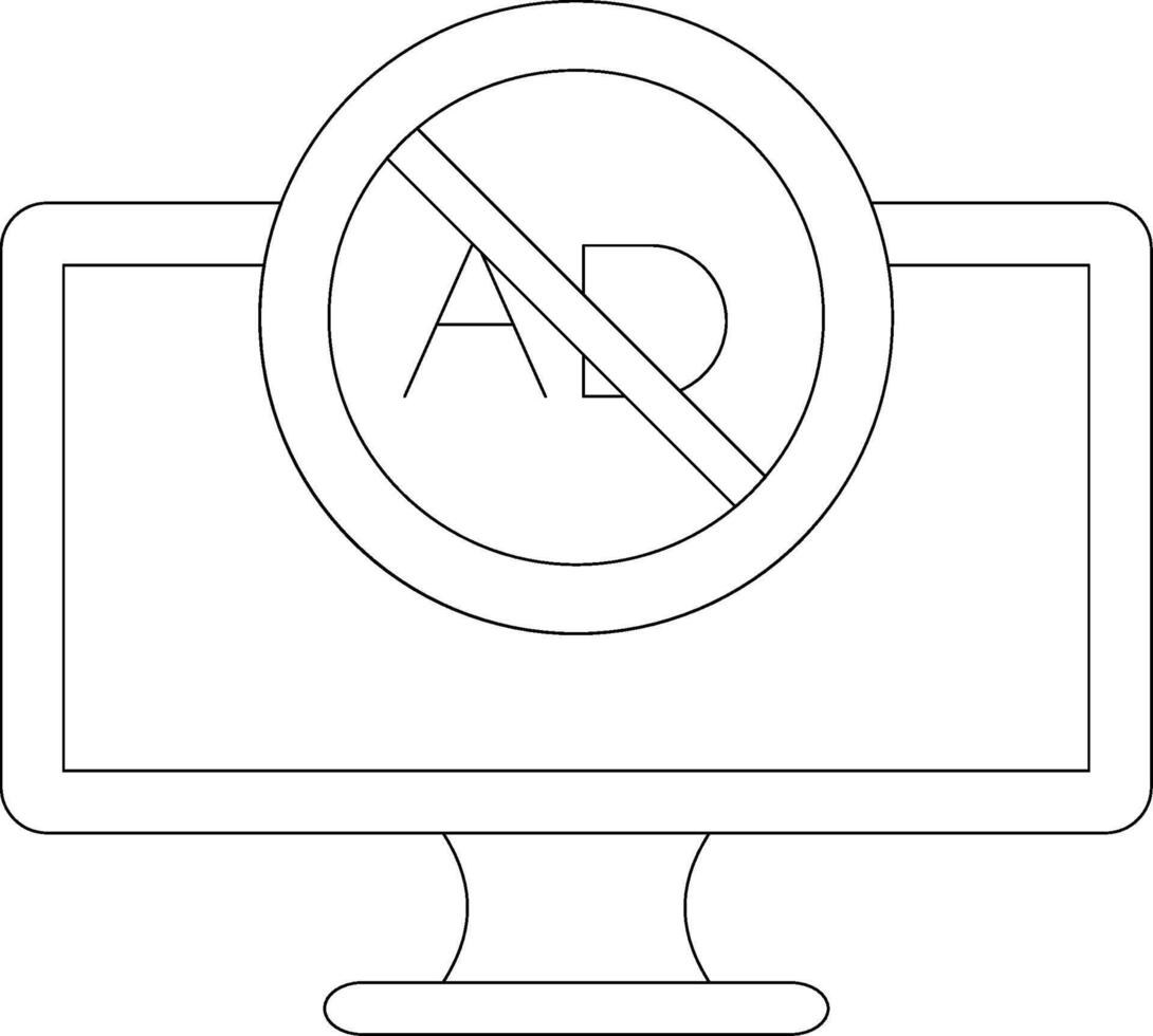 Ad Blocker Line Icon vector