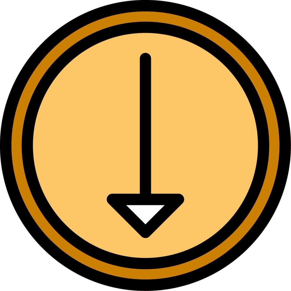 Down Line Filled Icon vector