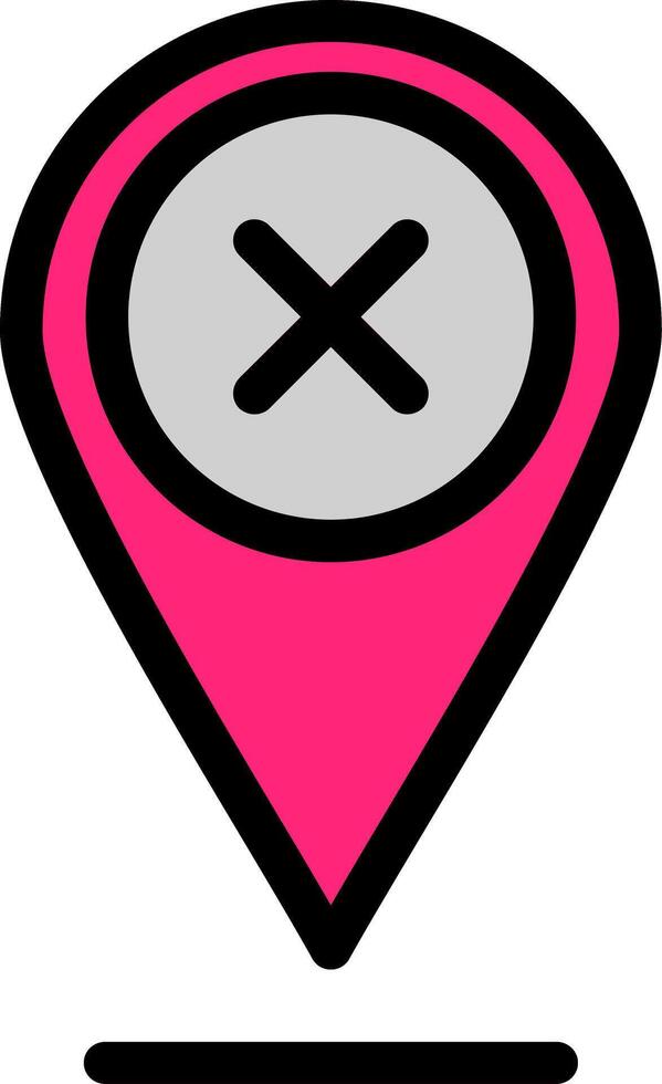 Pin Line Filled Icon vector