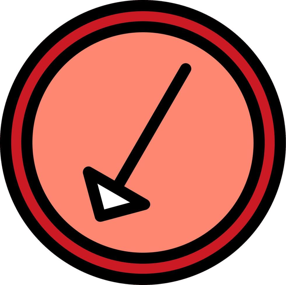 Left Down Line Filled Icon vector