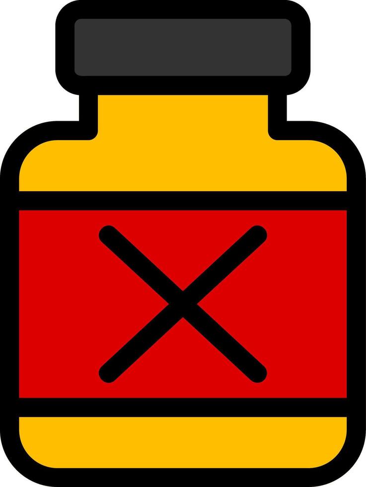 Poison Line Filled Icon vector
