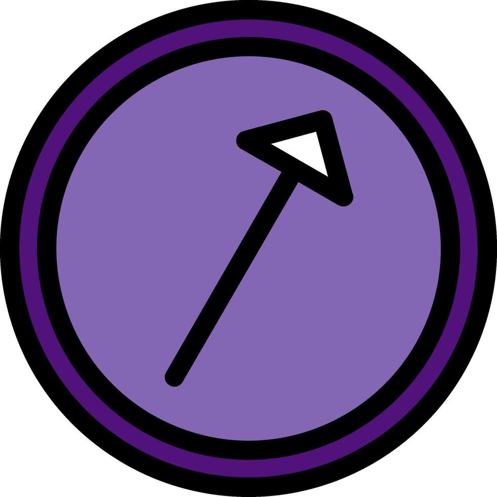 Right Up Line Filled Icon vector