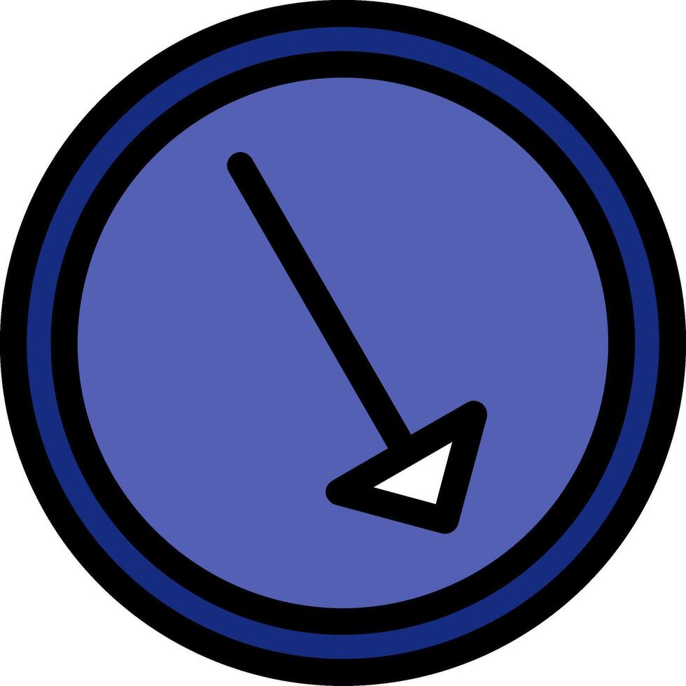 Right Down Line Filled Icon vector