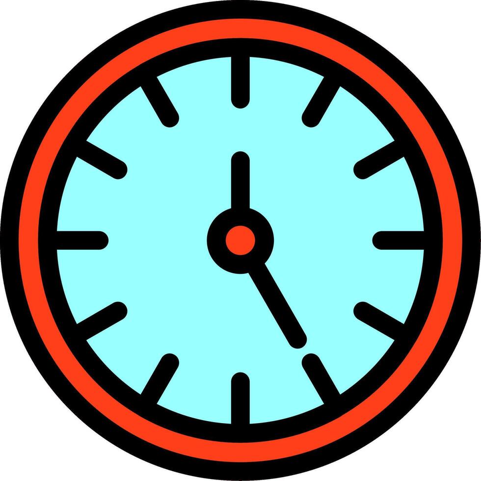 Clock Line Filled Icon vector