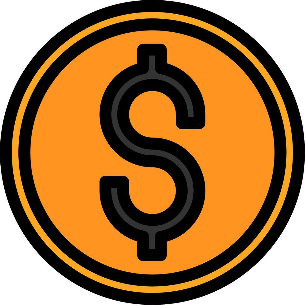 Dollar Line Filled Icon vector