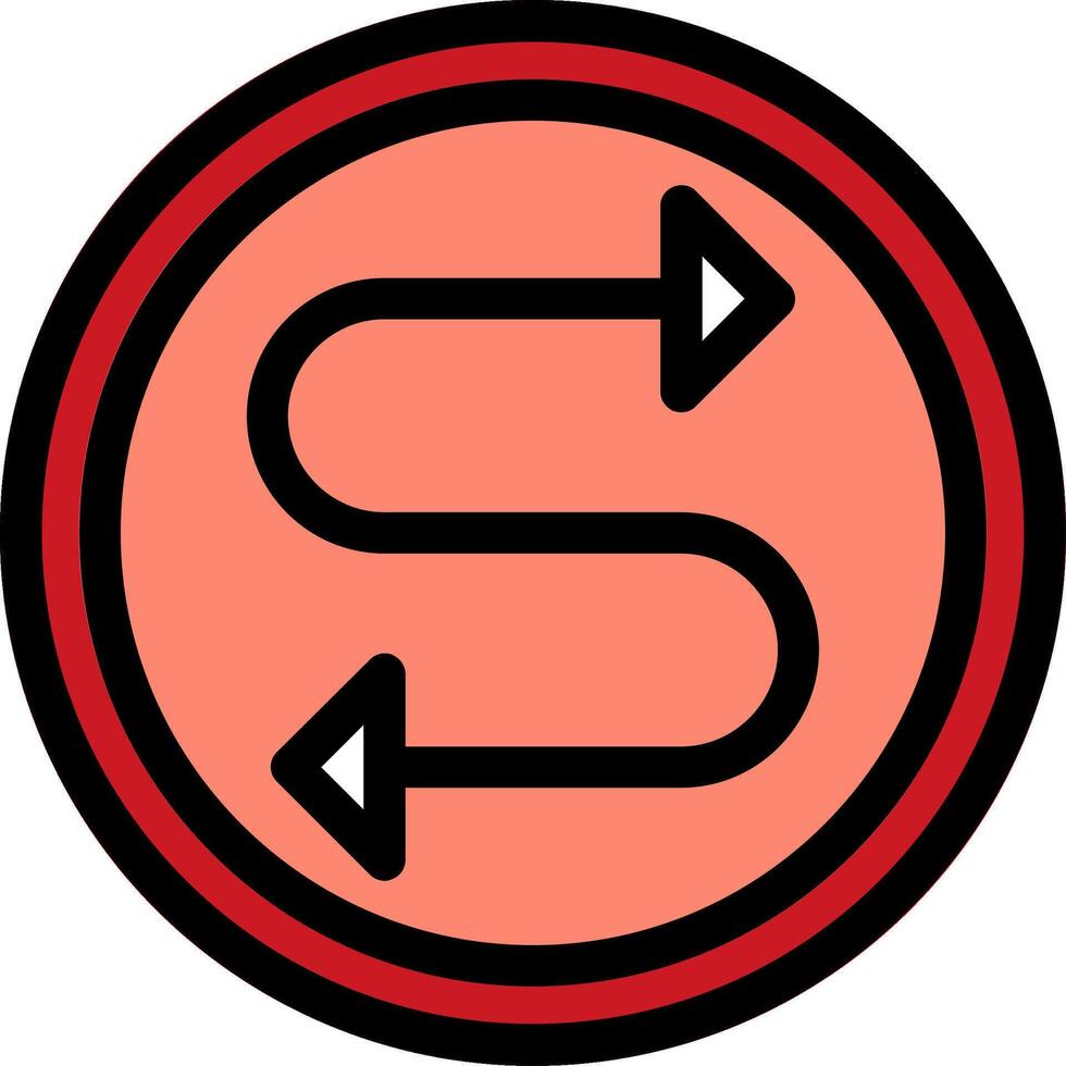 Two Directions Line Filled Icon vector