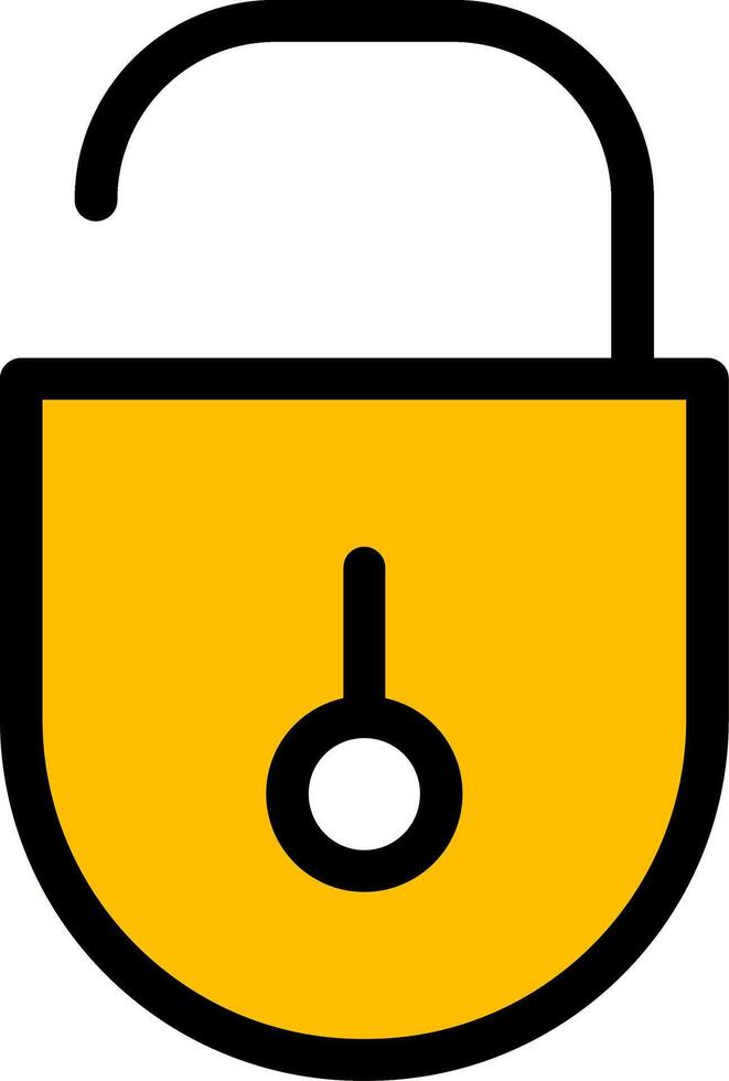 Unlock Line Filled Icon vector