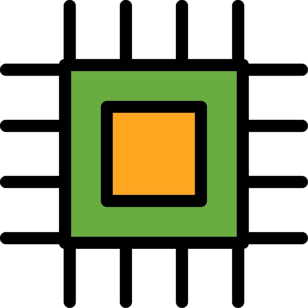 Cpu Line Filled Icon vector