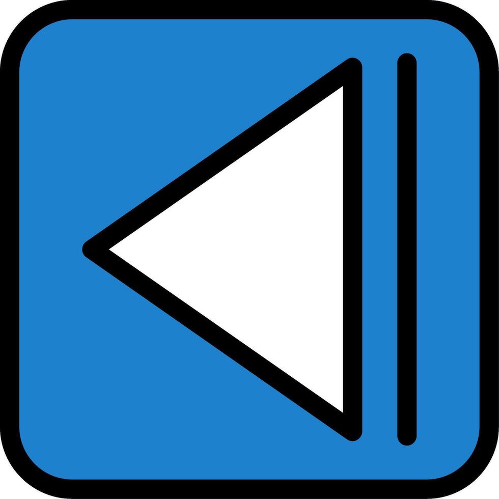 Rewind Line Filled Icon vector