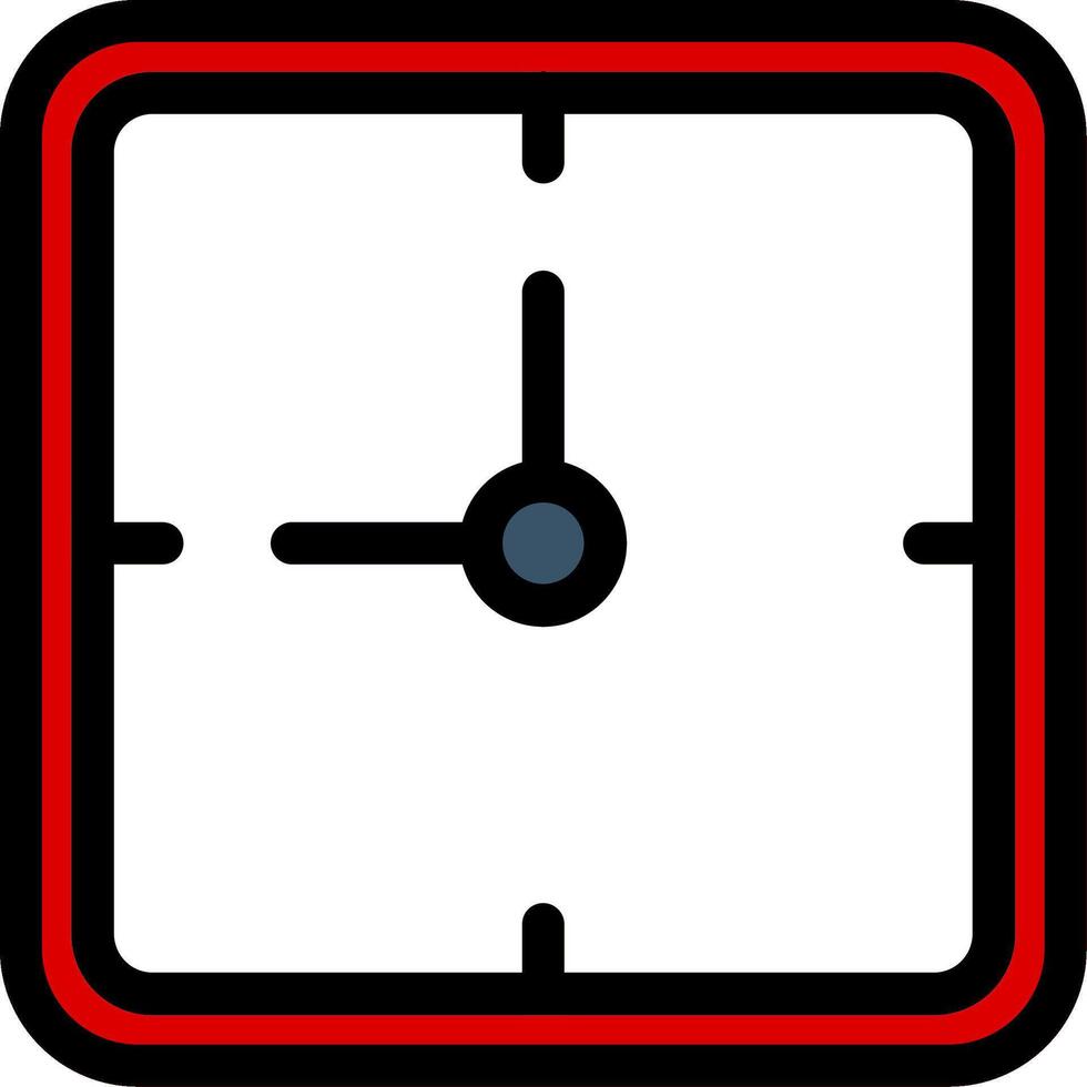 Clock Line Filled Icon vector