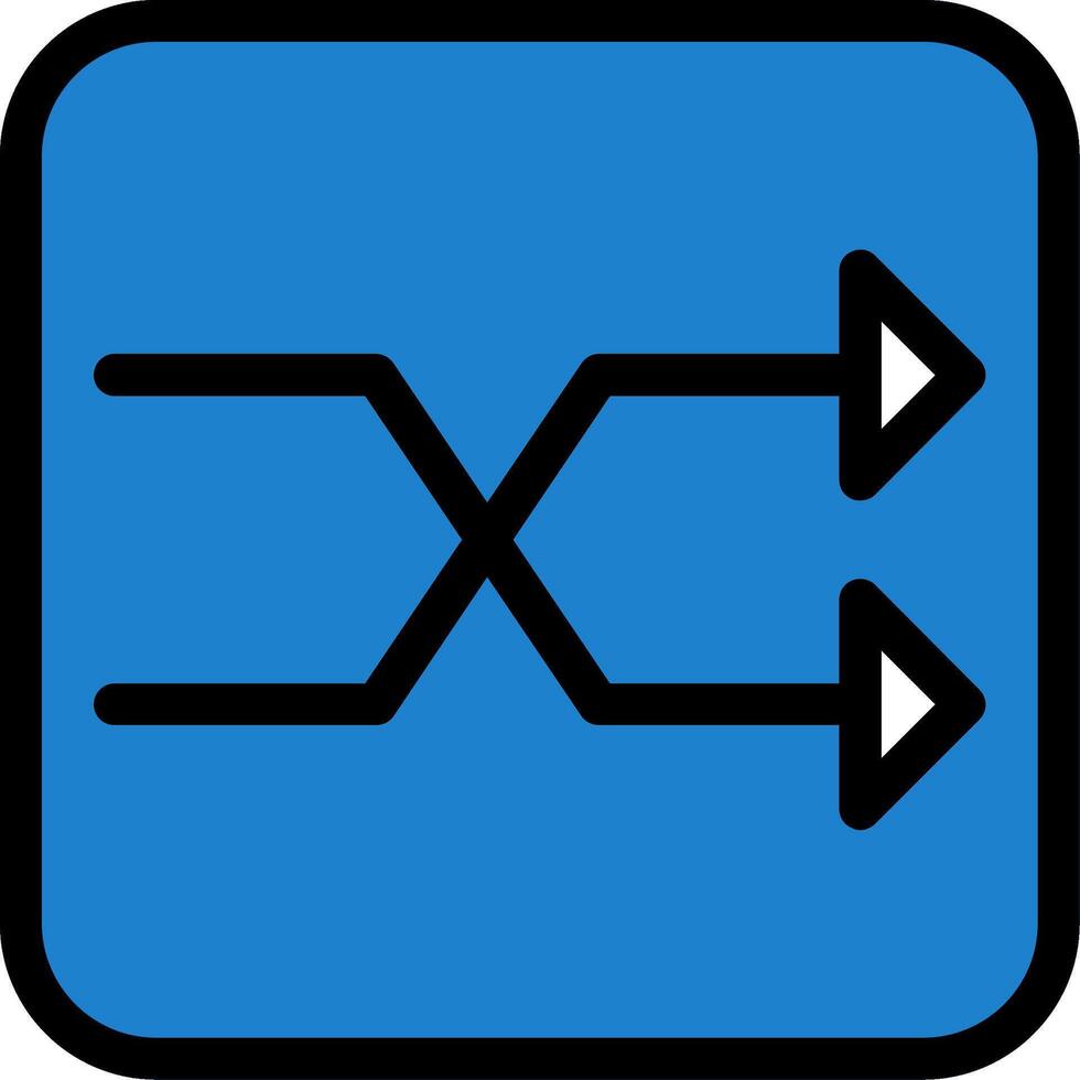 Shuffle Line Filled Icon vector