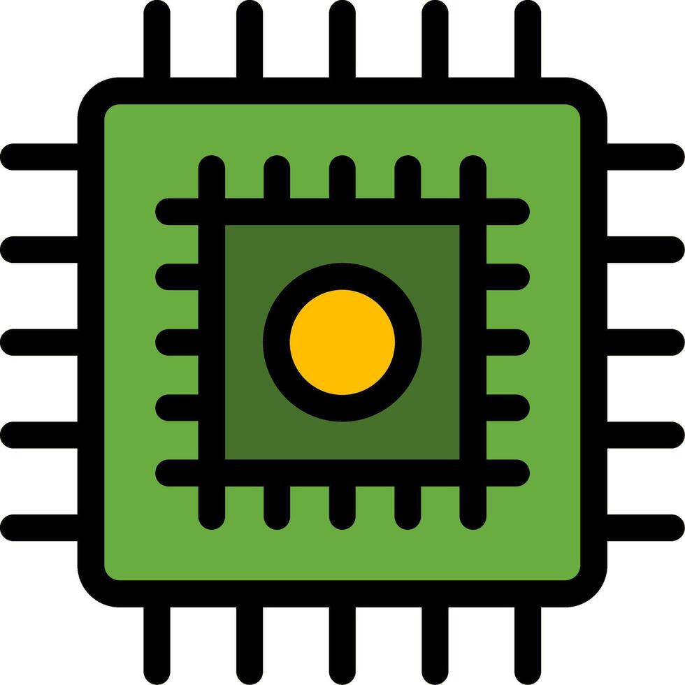 Cpu Line Filled Icon vector
