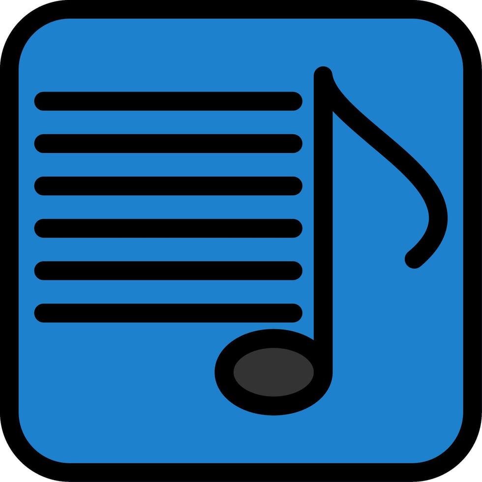 Song Lyrics Line Filled Icon vector
