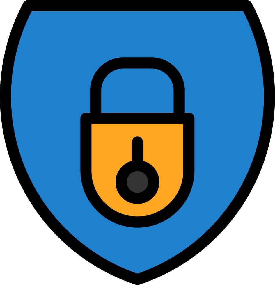 Security Line Filled Icon vector