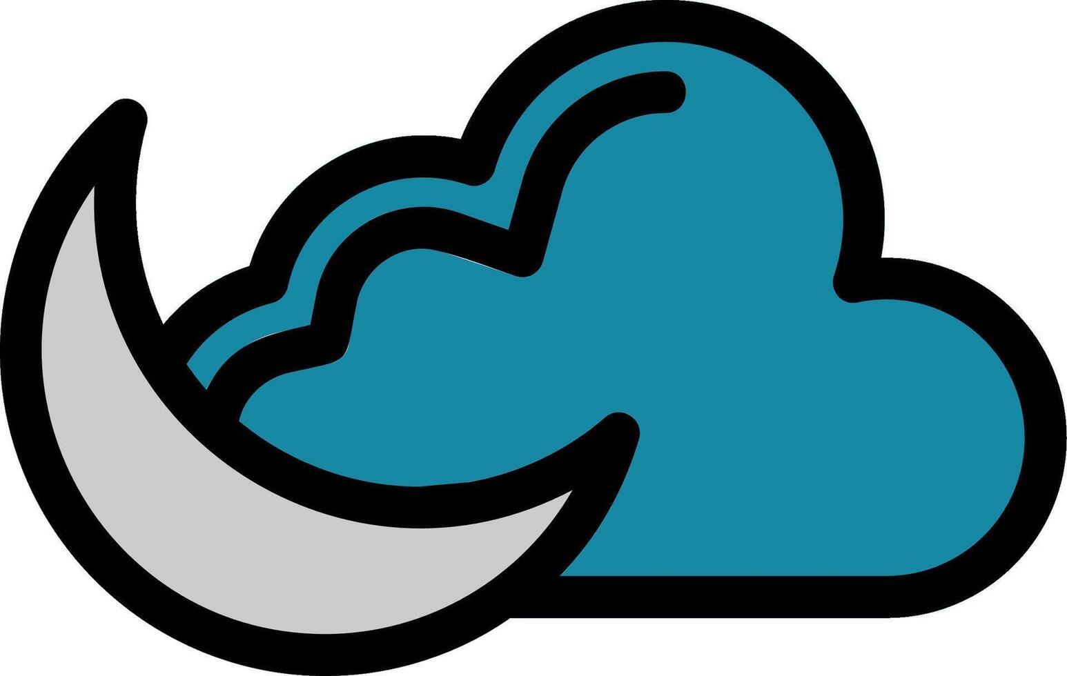 Cloudy Night Line Icon vector